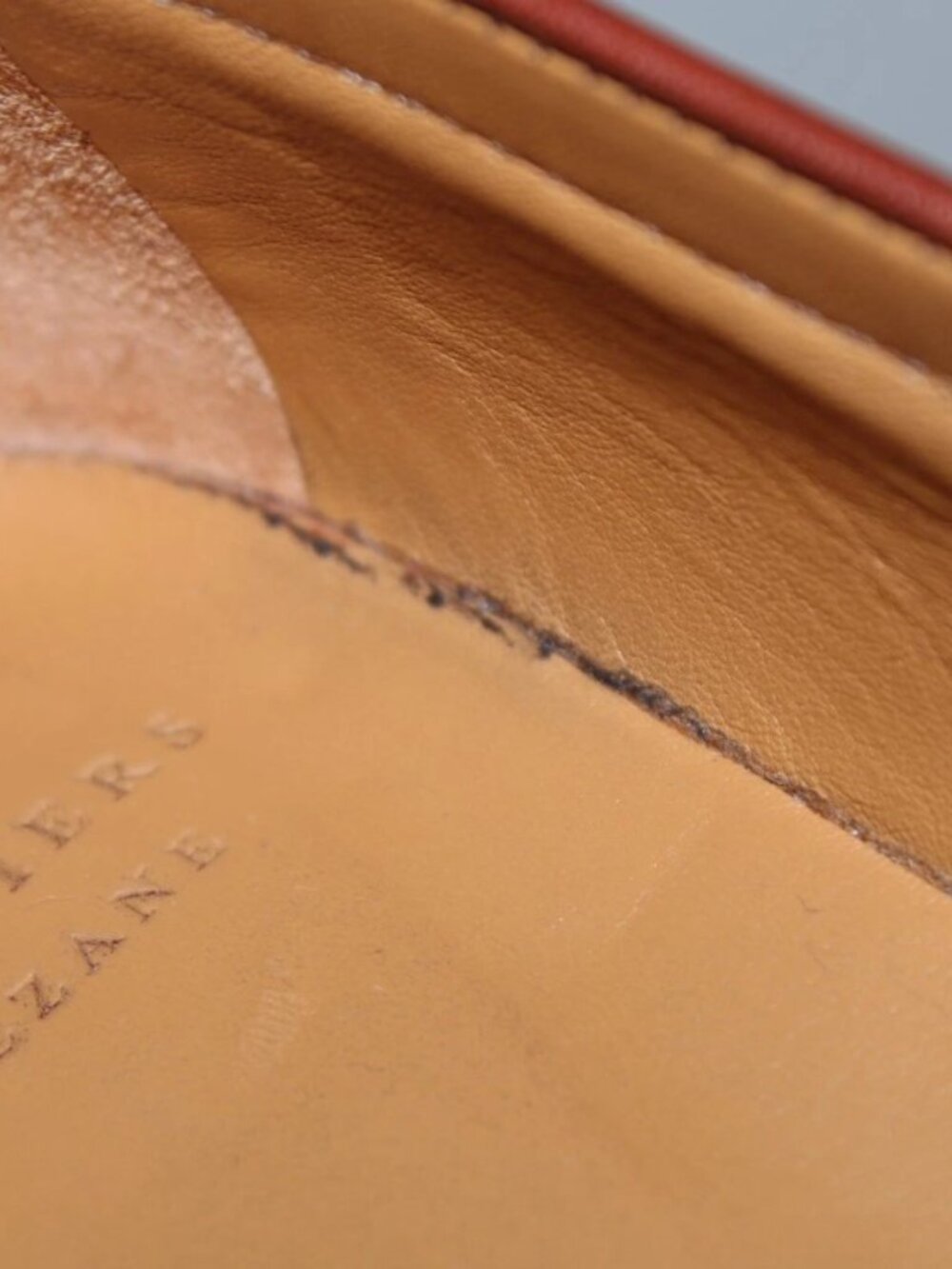 Sezane Women's Size 38/US 7 Brown Andrea Natural Heritage Leather Penny Loafers - Picture 6 of 11